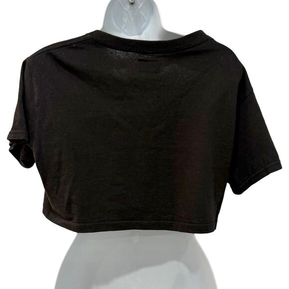 Post Malone Black Yellow Sunflower Cropped Pocket Upcycled Tee size S RCNSTRCT - Picture 7 of 8